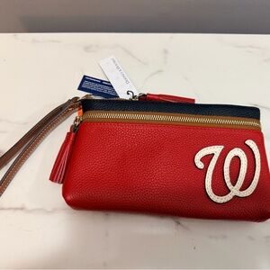 Washington National Red Leather Wristlet with Tassel NEW